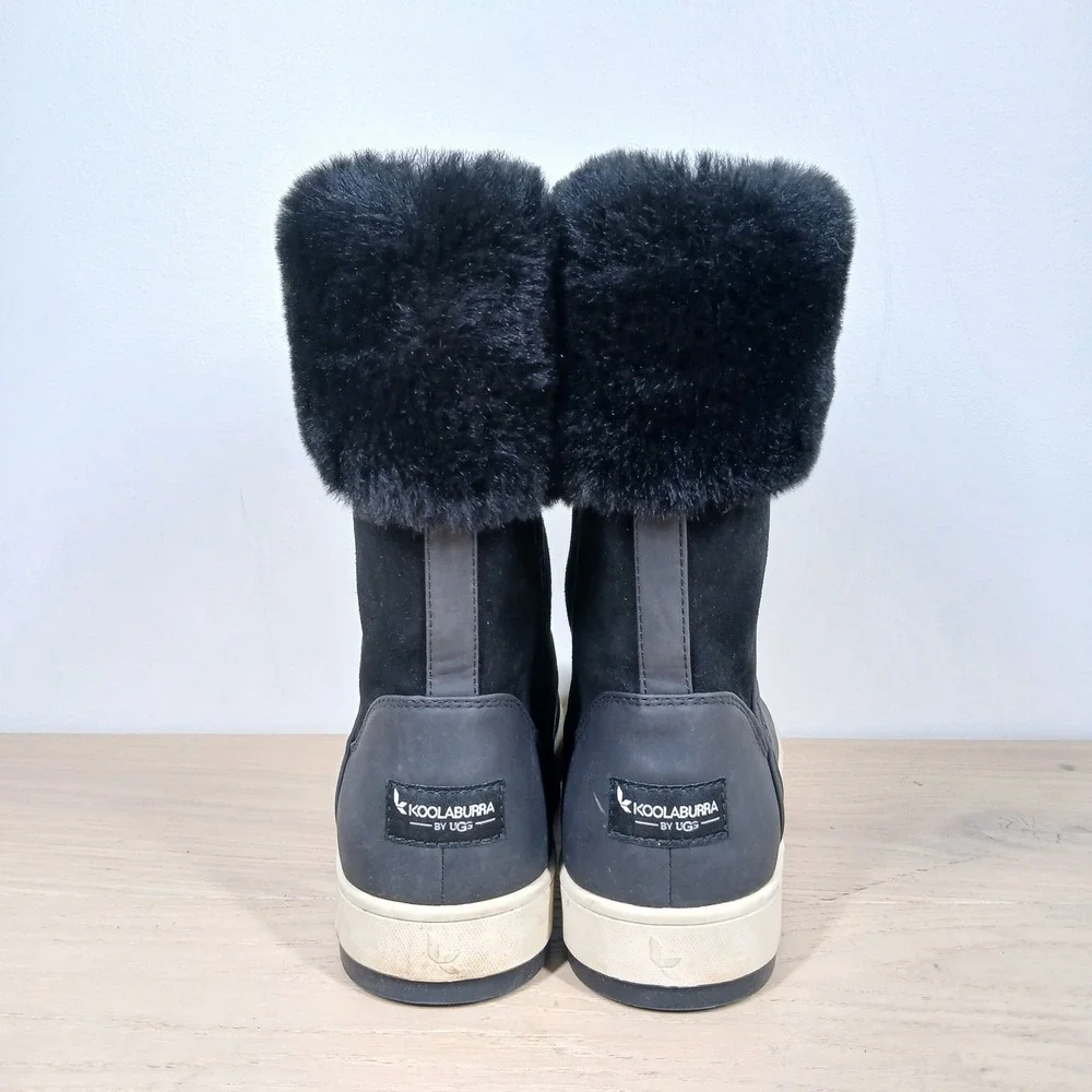 Koolaburra By UGG Boots Womens 8 Black Faux Fur Side Zip Platform Winter Y2K - Picture 5 of 12